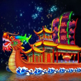 自贡天翼彩灯 大型节日庆典市政游行彩车设计制作 巡游花车