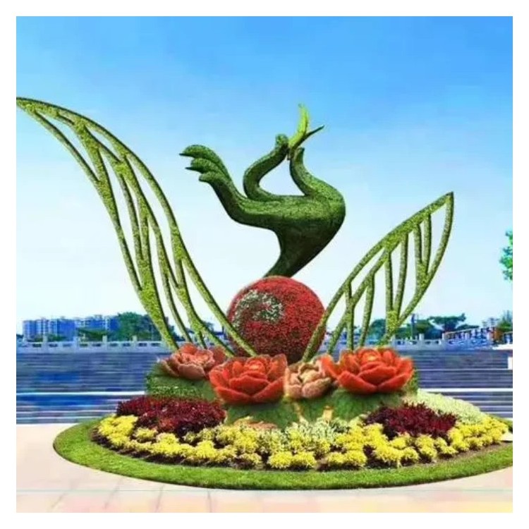 城市立体花坛景观绿雕 节庆主题植物工艺品雕塑 来图按需定制