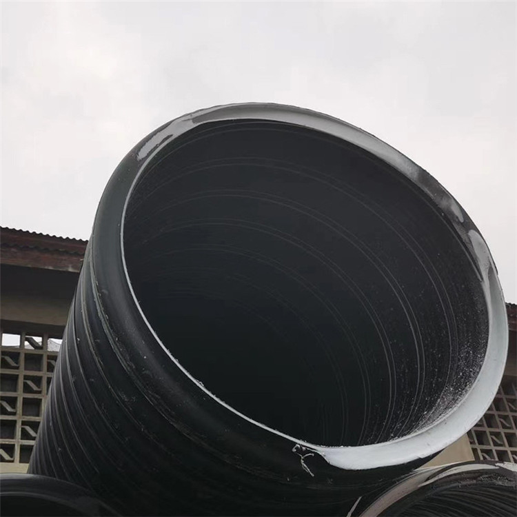 PP双高筋增强聚乙烯缠绕管 双高筋管 市政工程全新料黑色排污管