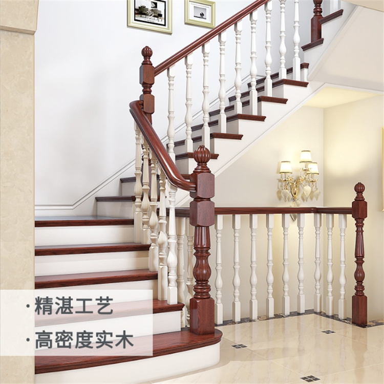 楼梯扶手栏杆现代简约新中式铝艺家用室内轻奢别墅铝合金立柱护栏