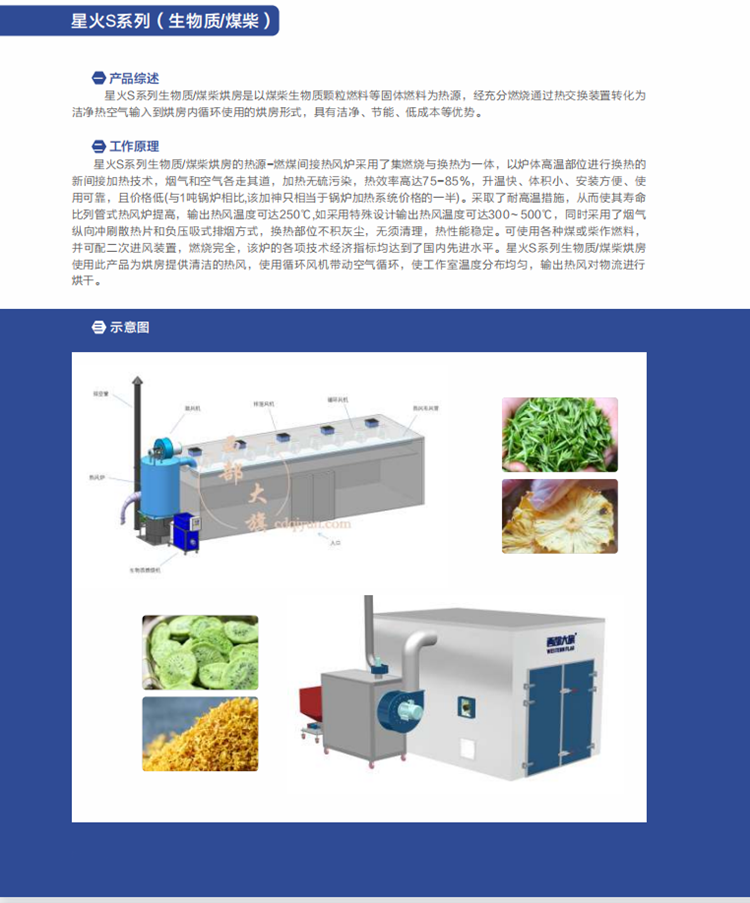 西部大旗星火S系列生物质/煤柴烘房